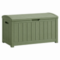 Arcón de almacenamiento 120 x 56 x 63 cm de resina verde para exterior con tapa