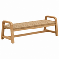 Banco 120 x 40 x 55 cm de madera y ratán natural para recibidor estilo nórdico