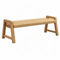 Banco 120 x 40 x 45 cm de madera natural y cuerda trenzada estilo rústico