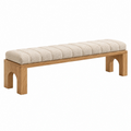 Banco tapizado 150 x 40 x 45 cm de madera beige para recibidor