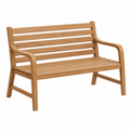 Banco de jardín 120 x 65 x 90 cm de madera maciza color natural con reposabrazos